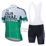 Caja Rural Ropa Ciclismo Culotte Corto 2021 Hombre Mangas Cortas Blanco Verde