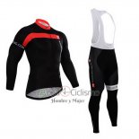 Castelli Ropa Ciclismo Culotte Largo 2015 Hombre Mangas Largas Rojo y Negro