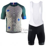 Craft Ropa Ciclismo Culotte Corto 2017 Hombre Mangas Cortas Monuments Plata y Verde