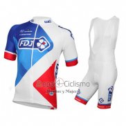 Fdj Ropa Ciclismo Culotte Corto 2016 Mangas Cortas Blanco y Rojo