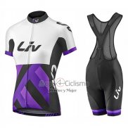 Liv Race Day Ropa Ciclismo Culotte Corto 2017 Mujer Mangas Cortas Blanco y Violeta