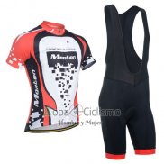 Monton Ropa Ciclismo Culotte Corto 2014 Hombre Mangas Cortas Rojo y Blanco