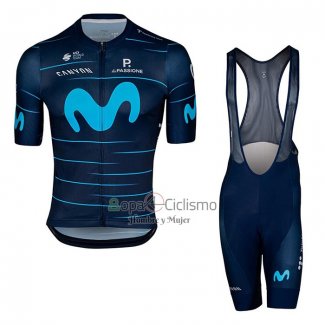 Movistar Ropa Ciclismo Culotte Corto 2022 Mangas Cortas Profundo Azul Azur