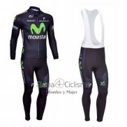 Movistar Ropa Ciclismo Culotte Largo 2013 Mangas Largas Negro