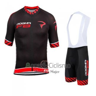 Pinarello Ropa Ciclismo Culotte Corto 2015 Hombre Mangas Cortas Negro y Rojo