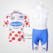 Quick Step Floor Ropa Ciclismo Culotte Corto 2010 Hombre Mangas Cortas Lider Rojo y Blanco