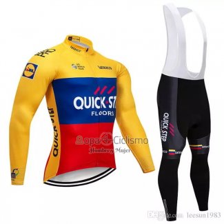 Quick Step Floor Ropa Ciclismo Culotte Largo 2018 Mangas Largas Quick Step Floors AMarillo Azul Rojo