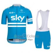 Sky Ropa Ciclismo Culotte Corto 2016 Mangas Cortas Azul