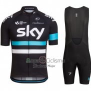 Sky Ropa Ciclismo Culotte Corto 2016 Mangas Cortas Azul y Negro