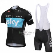 Sky Ropa Ciclismo Culotte Corto 2018 Mangas Cortas Negro y Azul