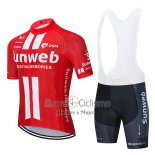 Sunweb Ropa Ciclismo Culotte Corto 2020 Mangas Cortas Rojo Blanco