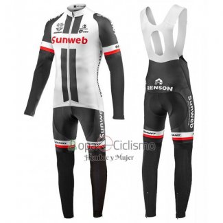 Sunweb Ropa Ciclismo Culotte Largo 2017 Mangas Largas Blanco