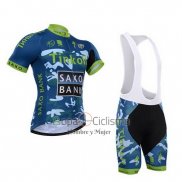 Tinkoff Saxo Bank Ropa Ciclismo Culotte Corto 2015 Mangas Cortas Azur y Azul