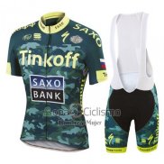 Tinkoff Saxo Bank Ropa Ciclismo Culotte Corto 2016 Mangas Cortas AMarillo y Verde