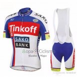 Tinkoff Saxo Bank Ropa Ciclismo Culotte Corto 2018 Mangas Cortas Rojo Azul
