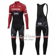 Trek Segafrojoo Ropa Ciclismo Culotte Largo 2017 Mangas Largas Rojo y Negro