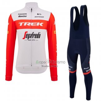 Trek Segafrojoo Ropa Ciclismo Culotte Largo 2023 Hombre Mangas Largas Blanco