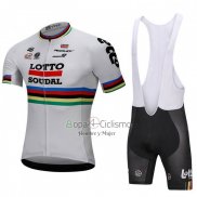 Uci Mondo Campione Lotto Soudal Ropa Ciclismo Culotte Corto 2018 Hombre Mangas Cortas Blanco