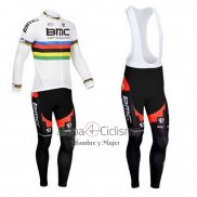 Uci Mondo Campione Ropa Ciclismo Culotte Largo 2013 Hombre Mangas Largas BMC