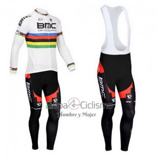 Uci Mondo Campione Ropa Ciclismo Culotte Largo 2013 Hombre Mangas Largas BMC