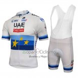 Uci Mundo Campeon Leader UAE Ropa Ciclismo Culotte Corto 2018 Mangas Cortas Lite Blanco