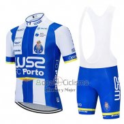 W57-fc Porto Ropa Ciclismo Culotte Corto 2020 Hombre Mangas Cortas Blanco Azul