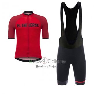 Angliru Vuelta Espana Ropa Ciclismo Culotte Corto 2017 Hombre Mangas Cortas Rojo