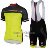 Castelli Ropa Ciclismo Culotte Corto 2016 Hombre Mangas Cortas AMarillo y Gris