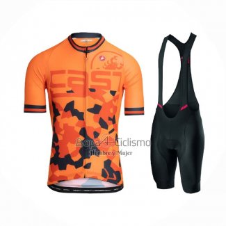 Castelli Ropa Ciclismo Culotte Corto 2021 Hombre Mangas Cortas Naranja