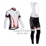 Castelli Ropa Ciclismo Culotte Largo 2014 Hombre Mangas Largas Blanco y Negro