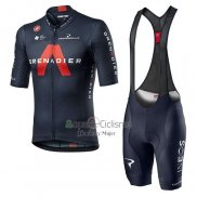 Ineos Grenadiers Ropa Ciclismo Culotte Corto 2020 Mangas Cortas Rojo Profundo Azul(1)