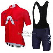 Ineos Grenadiers Ropa Ciclismo Culotte Corto 2021 Mangas Cortas Rojo