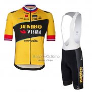 Jumbo Visma Ropa Ciclismo Culotte Corto 2023 Mangas Cortas Negro AMarillo