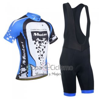 Monton Ropa Ciclismo Culotte Corto 2014 Hombre Mangas Cortas Azul y Blanco