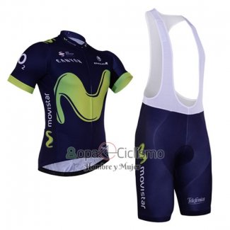 Movistar Ropa Ciclismo Culotte Corto 2017 Mangas Cortas Negro