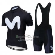 Movistar Ropa Ciclismo Culotte Corto 2019 Mangas Cortas Negro