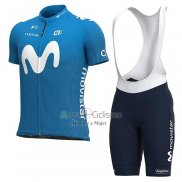 Movistar Ropa Ciclismo Culotte Corto 2021 Mangas Cortas Azul