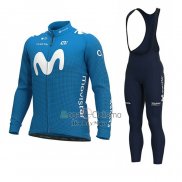 Movistar Ropa Ciclismo Culotte Largo 2020 Mangas Largas Azul