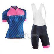 Northwave Ropa Ciclismo Culotte Corto 2017 Mujer Mangas Cortas Azul y Rosa