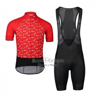 Poc Ropa Ciclismo Culotte Corto 2020 Hombre Mangas Cortas Rojo Negro