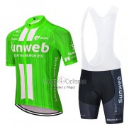 Sunweb Ropa Ciclismo Culotte Corto 2020 Mangas Cortas Verde Blanco