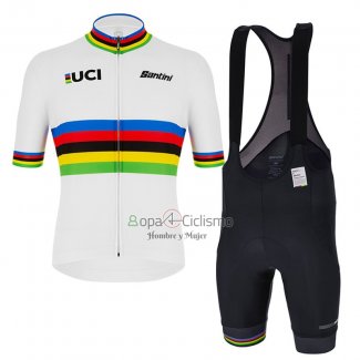 Uci Mondo Campione Ropa Ciclismo Culotte Corto 2023 Hombre Mangas Cortas Rainbow